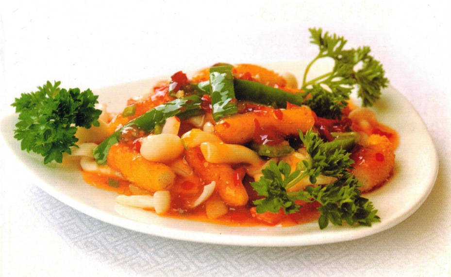How to Cook Thai Sauce Potato Sticks with Seafood Mushrooms